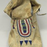 Moccasin with Red, White Blue and Green Beading