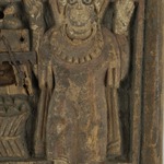 Square Panel Apparently a Door with Figure of a Saint