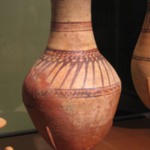 Cordiform Jar with Painted Floral Motifs