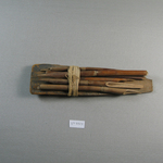 Board with Five Scribes Pens Attached and Bound Together with a Small Piece of Linen