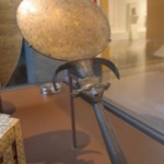 Mirror with Papyrus Column Handle Ending in Hathor Capital