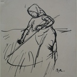 Leaves From a Serbian Sketchbook: Sketch of a Woman with Scythe