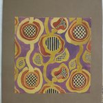 (Semi-abstract Floral Design - Yellow on Purple Background)