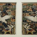 Rank Square (Hyungbae) Depicting a Single Crane, One of Pair