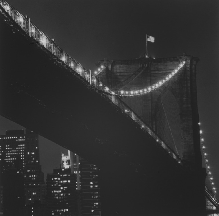 Brooklyn Museum: Night at Brooklyn Bridge, N.Y.C. from the series Landmarks