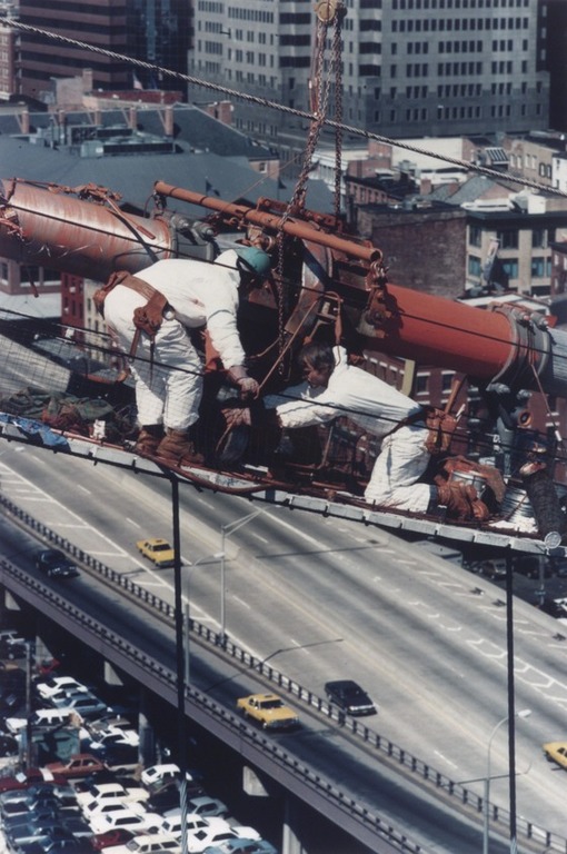 Brooklyn Museum: Re coating of the Main Cable of the Brooklyn Bridge
