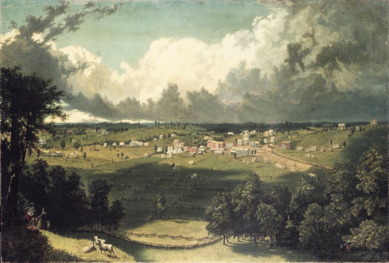 Brooklyn Museum: Panoramic Landscape with a View of a Small Town