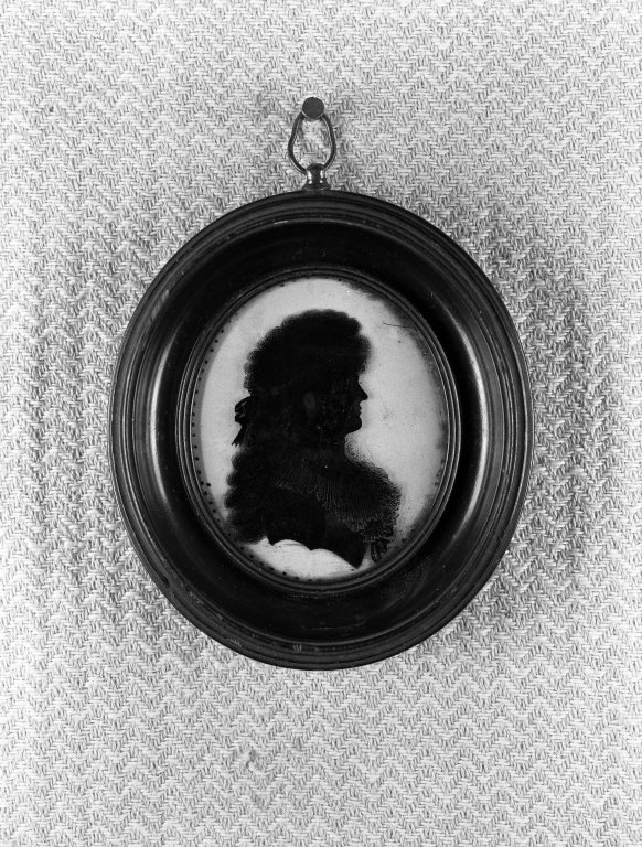 Brooklyn Museum: Oval Silhouette; Bust of Woman Facing Right