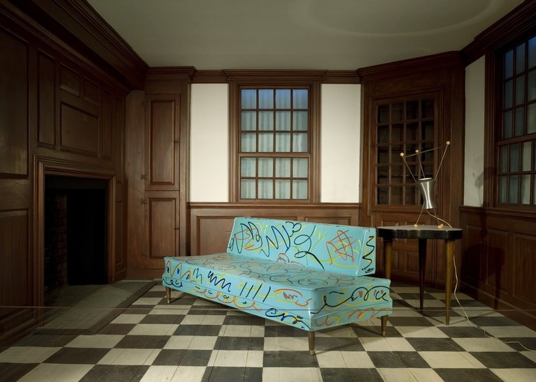 Brooklyn Museum: Turquoise Settee