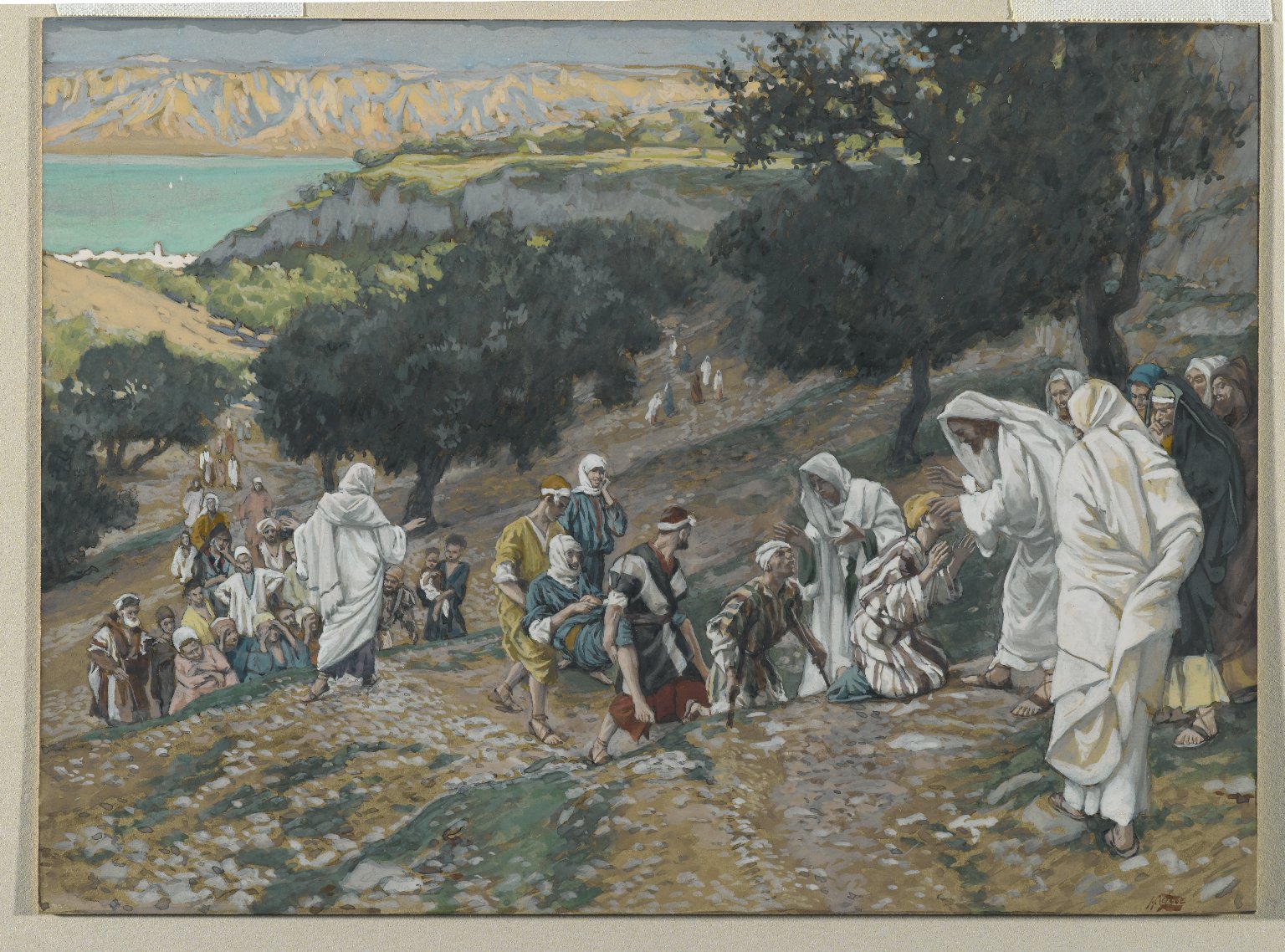 Brooklyn Museum: Jesus Heals the Blind and Lame on the Mountain (Sur la montagne Jésus guérit les aveugles et les boiteux)